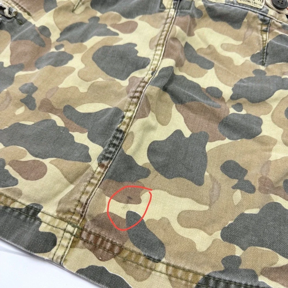 Y2K Lucky Brand Mini Skirt Green Camo Cargo Pockets‎ Sz 4/27 2000's Grunge